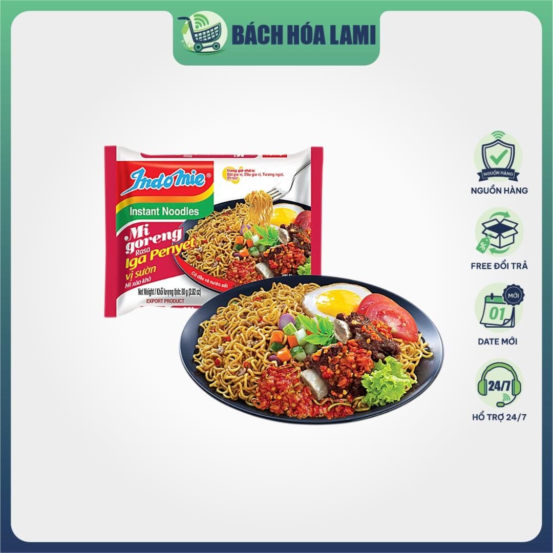  Mì Xào Indomie Đặc Biệt Sườn Bò 85g Vị Sườn Dai Thơm Ngon 