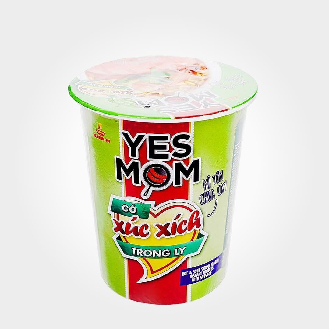  Mì Ly Yes Mom Tôm Chua Cay Xúc Xích 76g Ăn Liền Thơm Ngon 