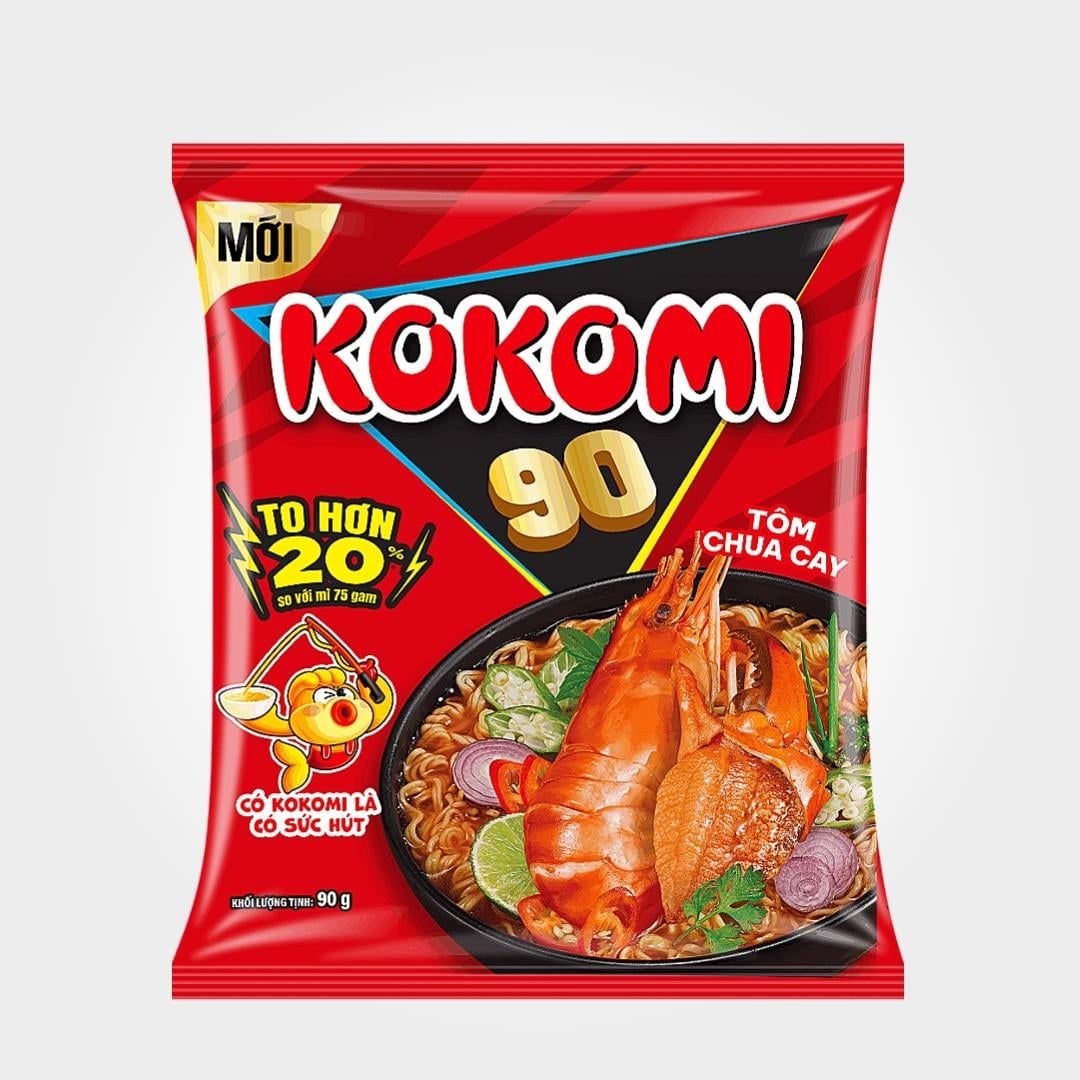  Mì Kokomi Đại Tôm Chua Cay 90g Gói Ăn Liền Thùng Tiện Lợi 