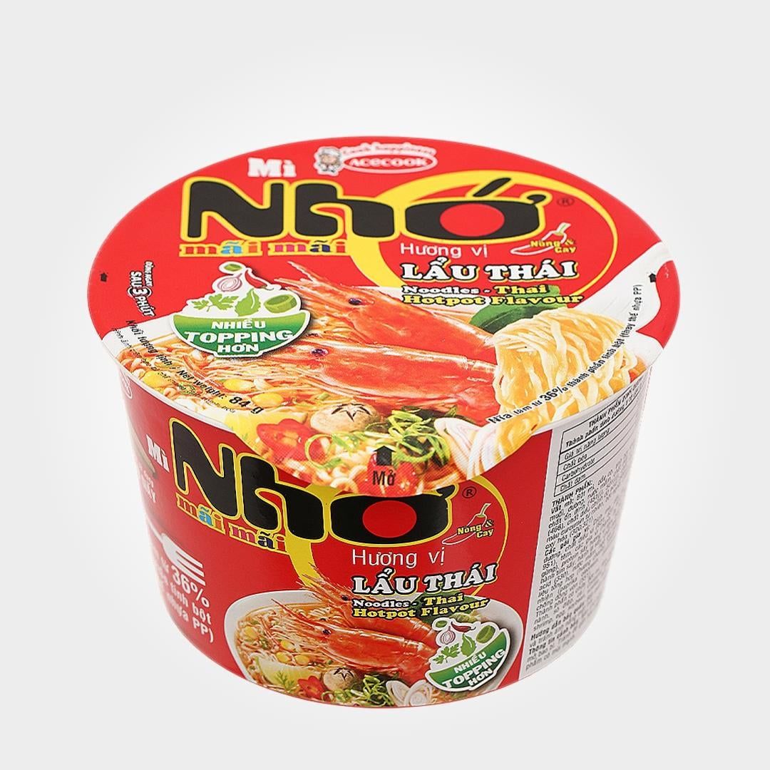  Tô Mì Nhớ Lẩu Thái Nhớ Mãi Mãi Thùng 12 Tô 84g Ăn Liền 