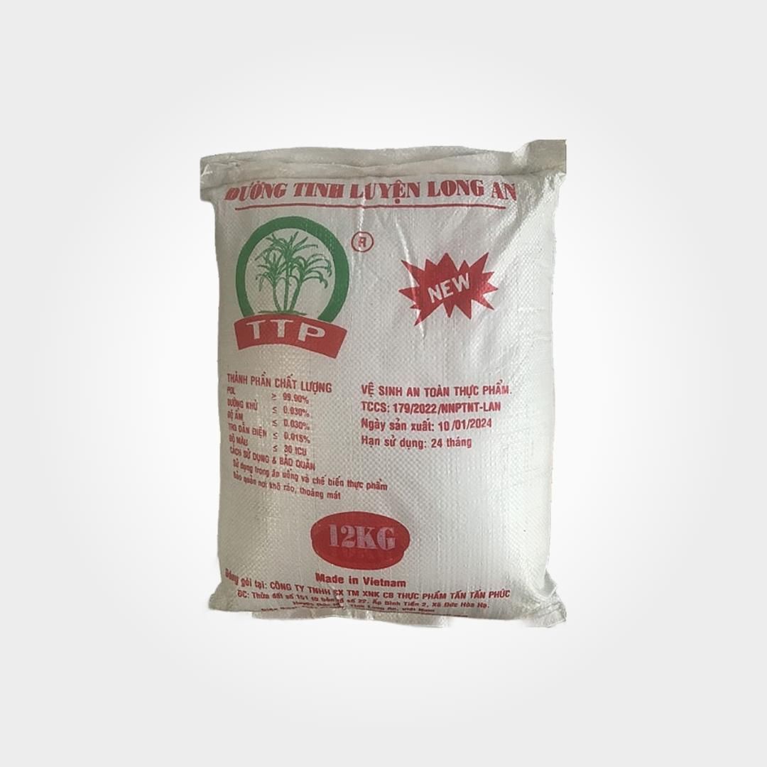  Đường Trắng Tinh Luyện Long An Bao 12kg Dùng Cho Quán Ăn 