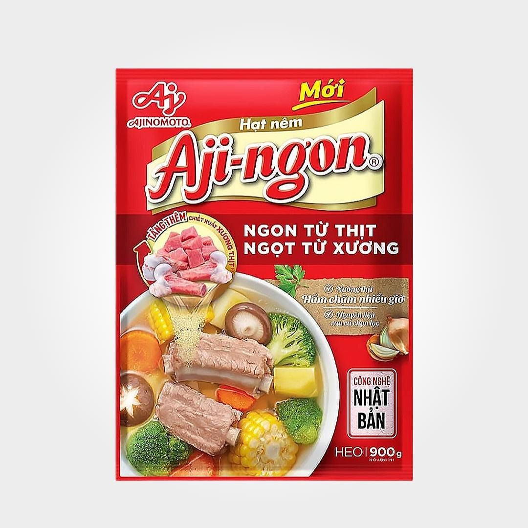  Hạt Nêm Aji Ngon Vị Heo 900g Nước Dùng Ngọt Thanh Đậm Đà 