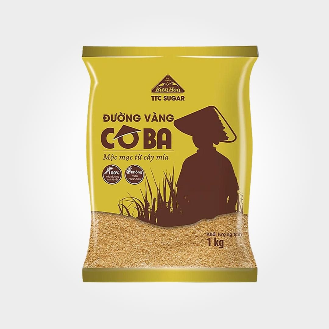  Đường Vàng Cô Ba Biên Hòa Gói 1kg Tự Nhiên Nấu Chè Ngon 
