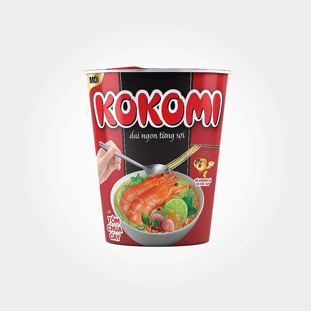  Mì Ly Kokomi Tôm Chua Cay 65g Thùng Ăn Liền Đậm Đà Thơm Ngon 