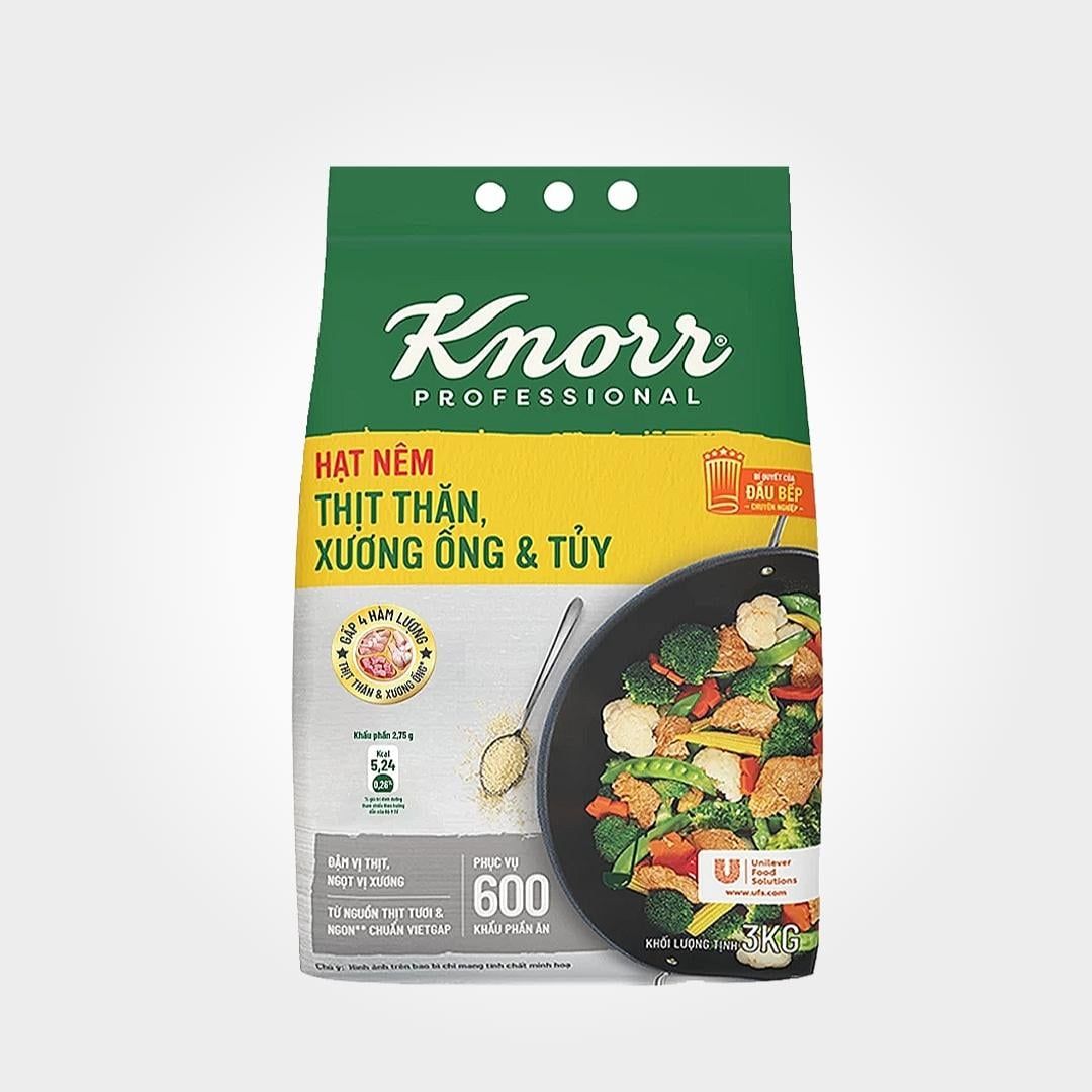  Hạt Nêm Knorr Thịt Thăn 3kg Xương Ống Tiết Kiệm Cho Quán 