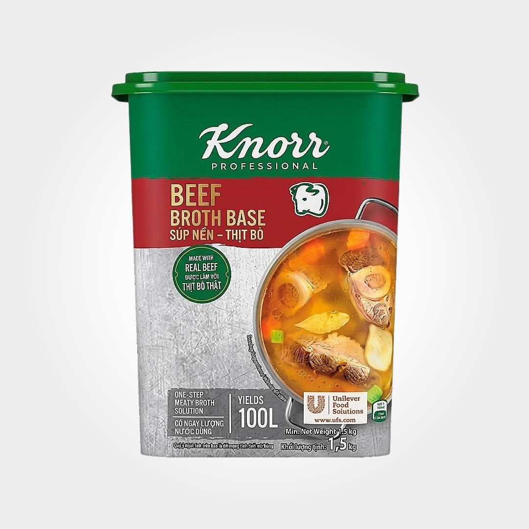  Súp Nền Bò Knorr Hộp 1.5kg Chuẩn Vị Nước Dùng Đậm Đà 