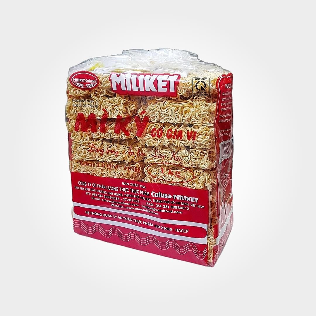  Mì Ký Miliket 1kg Không Gia Vị Sợi Dai Ăn Lẩu Tiện Dụng 