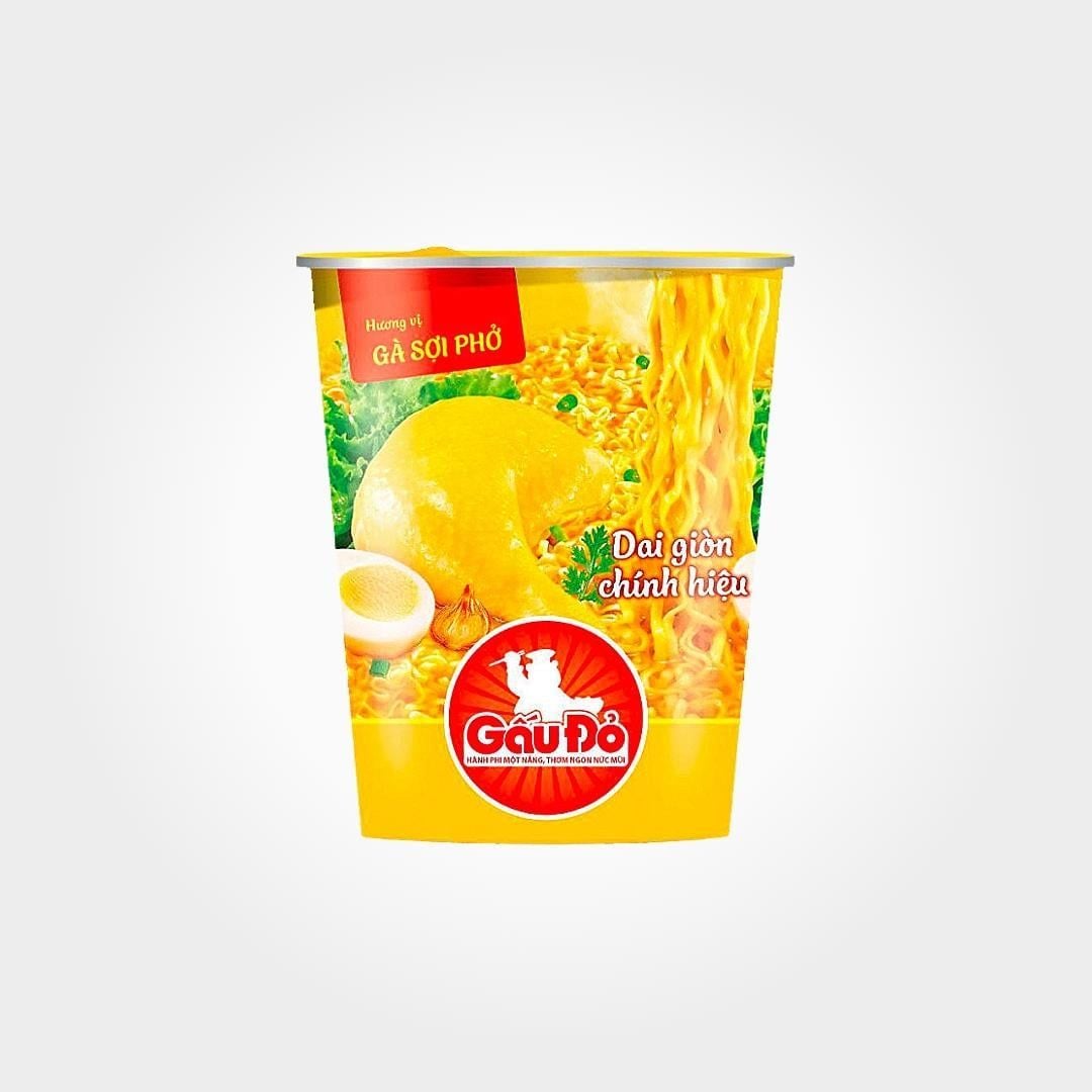  Mì Ly Gấu Đỏ Sợi Phở Lẩu Thái 65g Thùng Ăn Liền Thơm Ngon 