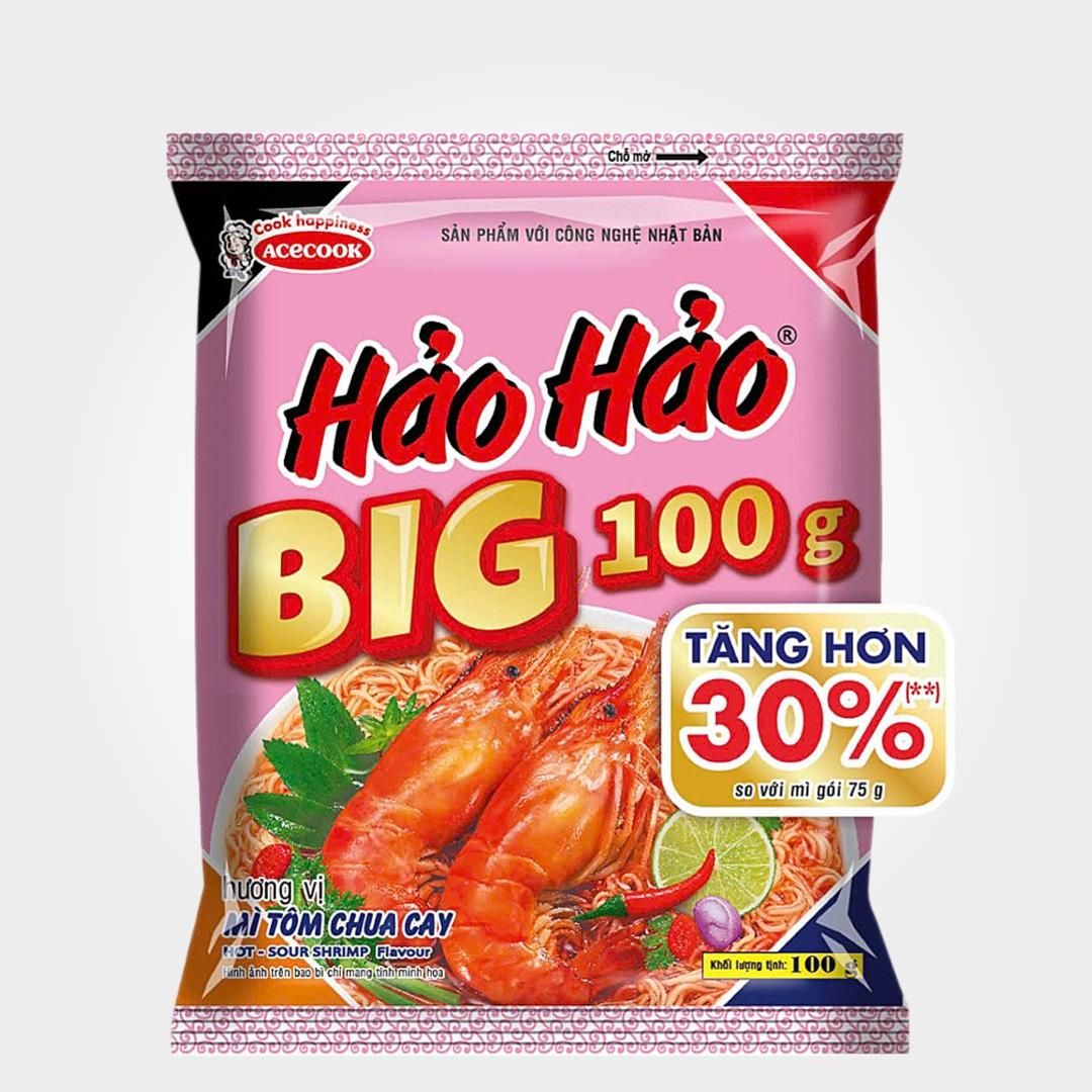  Mì Hảo BIG 100 Hảo Hảo 100g Vị Tôm Chua Cay Tiện Dùng 
