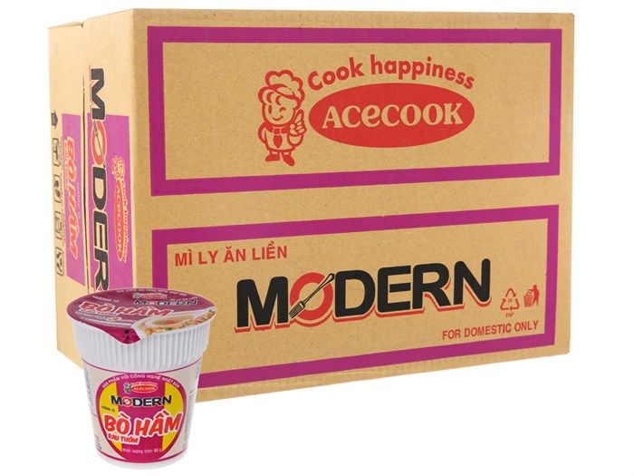  Mì Ly Modren bò rau thơm 65gr*24 hộp 