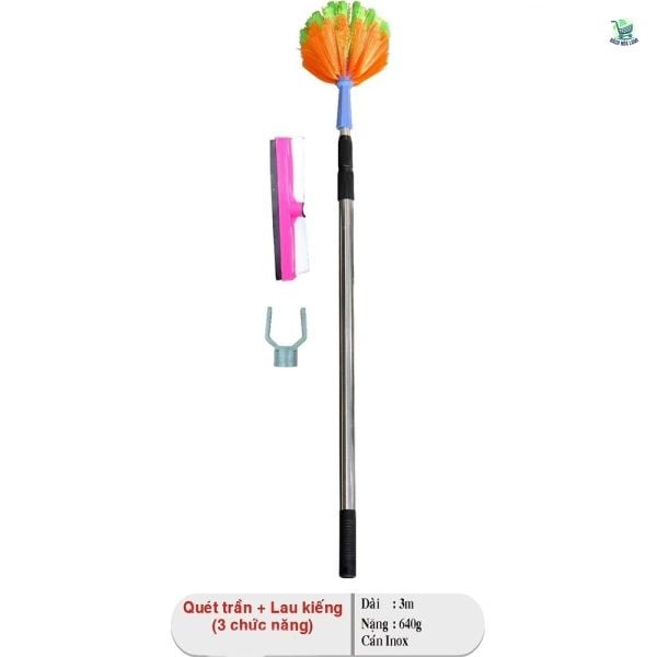  Quét trần + lau kiếng (3 chức năng) 
