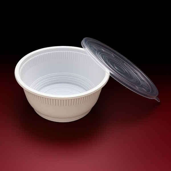  Tô 141 tròn PP Sữa (700ml) + Nắp PP Trong 