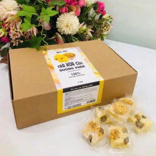  Trà hoa cúc đường phèn Nutstalk hộp giấy 1kg - Thùng 30 hộp 