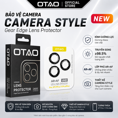  Camera Style Lens Protector OTAO Lens Bảo Vệ Camera Corning Glass AR+AF UHD 98.5% Cho iPhone 