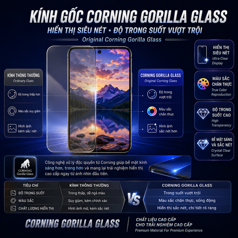 Kính Cường Lực OTAO Corning 3X Big Radian 3D Resin Edge | Chống Vỡ Cạnh, Chịu Lực 200cm, Hạn Chế Vân Tay 
