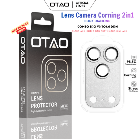 Kính Bảo Vệ Camera Corning 0.50mm OTAO BLINK DIAMOND – Full Shining 17Promax/18Promax 