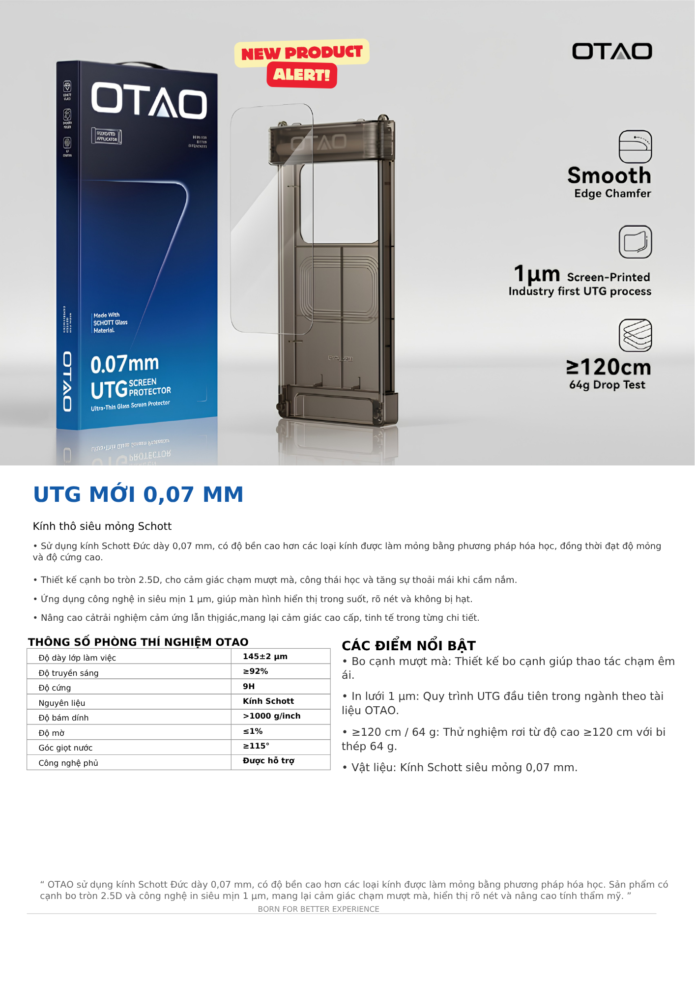  {NEW} Kính siêu mỏng 0.07mm OTAO Schott Ultra-Thin Raw Glass 2.5D Tiên Phong Vietnam 