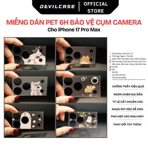  Miếng Dán Bảo Vệ Cụm Đế Camera DEVILCASE Cho iPhone 17 Pro Max Chất Liệu PET Cao Cấp 