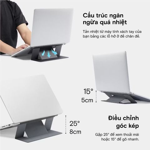  Giá Đỡ Tản Nhiệt Laptop MOFT Adhesive Stand Thế Hệ 2 Dán Mặt Lưng Cho Laptop 11.6-15.6 Inch 