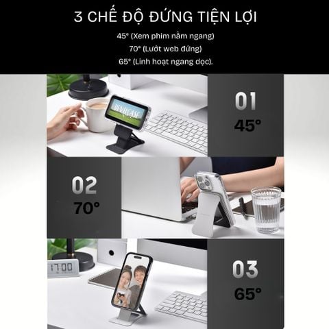  Giá đỡ điện thoại Devilcase Leather Magnetic Gọn nhẹ 3 chế độ đứng 