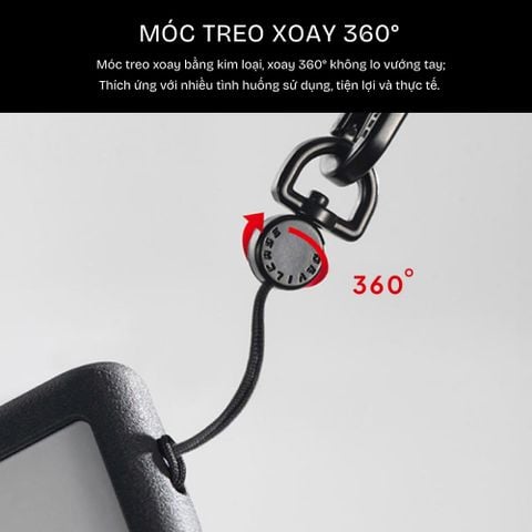  Dây đeo điện thoại DEVILCASE Douple-hook xoay 360 Dây bện vải thời trang đa năng 