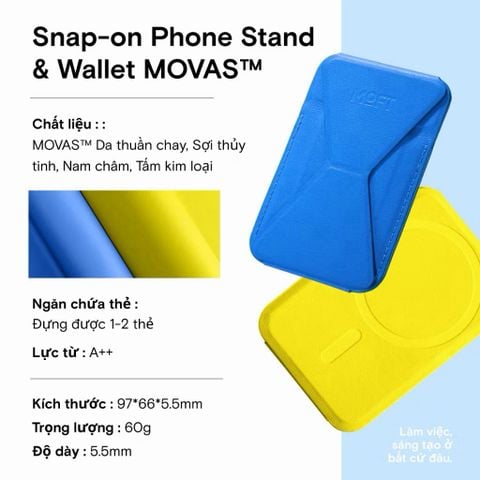  Giá đỡ điện thoại kiêm ví thẻ MOFT MOVAS Magnetic Wallet Stand Magnetic Chứa 2 Thẻ 