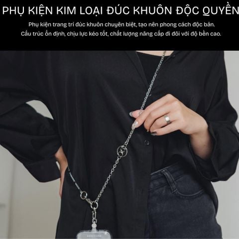  Dây đeo điện thoại DEVILCASE Dây kim loại phối logo DC/ Trái tim phong cách, năng động 