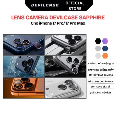  Lens camera Devilcase Sapphire cho iPhone 17 Pro/ 17 Pro Max Bảo vệ chống trầy xước 