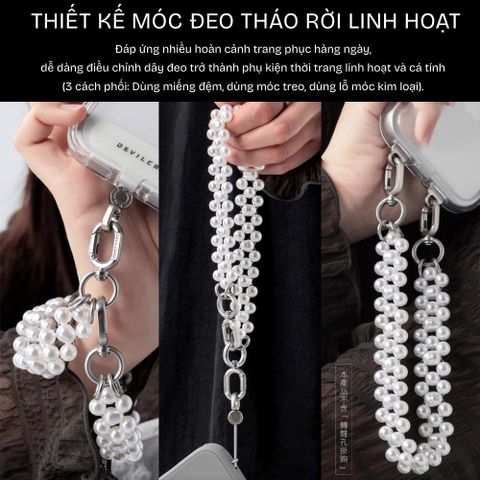  Dây đeo điện thoại DEVILCASE Pearl Bracelet Dây ngọc trai thanh lịch sang trọng 