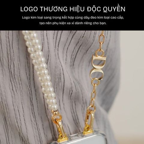 Dây đeo điện thoại DEVILCASE DC Dây kim loại phối ngọc trai sang trọng thanh lịch 3in1 