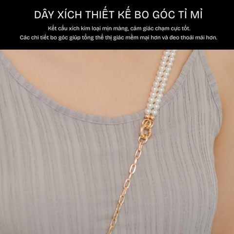  Dây đeo điện thoại DEVILCASE DC Dây kim loại phối ngọc trai sang trọng thanh lịch 3in1 