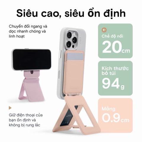  MOFT Snap Invisible MOVAS™  – Ví + giá đỡ + tripod điện thoại 3-trong-1, gắn từ tính 