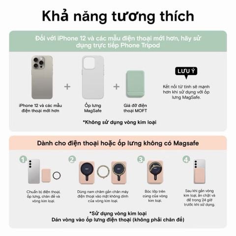  MOFT Snap Invisible MOVAS™  – Ví + giá đỡ + tripod điện thoại 3-trong-1, gắn từ tính 