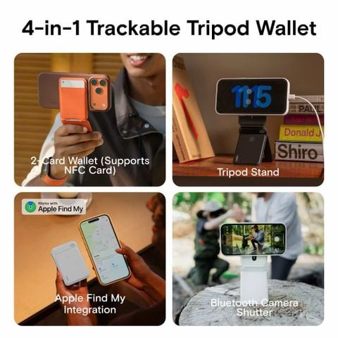  [MỚI] Tripod Walllet MOFT Giá đỡ ba chân điện thoại MOVASTM Chụp từ tính có thể theo dõi 4 trong 1 