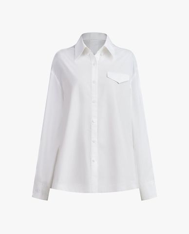  GIGI - Áo sơ mi nữ cổ bẻ tay dài phối túi 