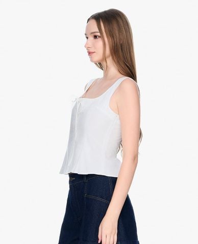  GIGI - Áo hai dây nữ cổ vuông phối nút thanh lịch 