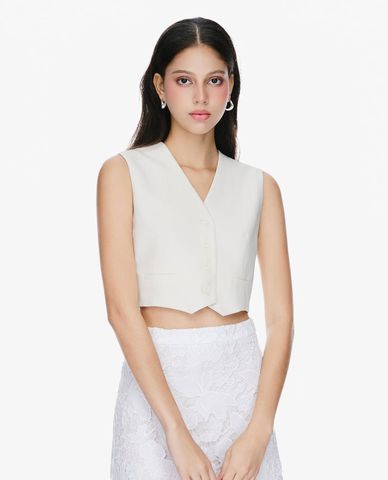  GIGI - Áo khoác gilet nữ cổ V sát nách thanh lịch 
