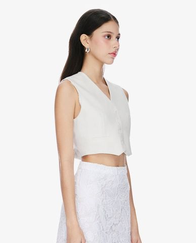  GIGI - Áo khoác gilet nữ cổ V sát nách thanh lịch 