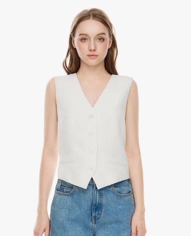  GIGI - Áo khoác gilet nữ cổ V phối nút 