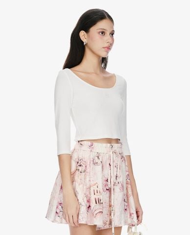  GIGI - Áo croptop nữ cổ thuyền tay lỡ 