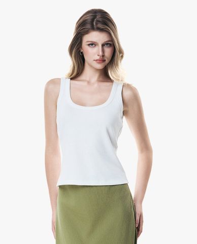  GIGI - Áo ba lỗ nữ cổ tròn phom ôm tối giản 