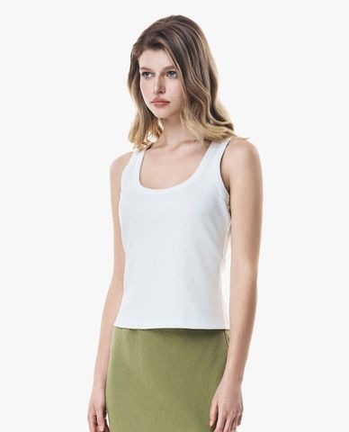  GIGI - Áo ba lỗ nữ cổ tròn phom ôm tối giản 