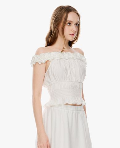  GIGI - Áo trễ vai nhún bèo phom ôm 