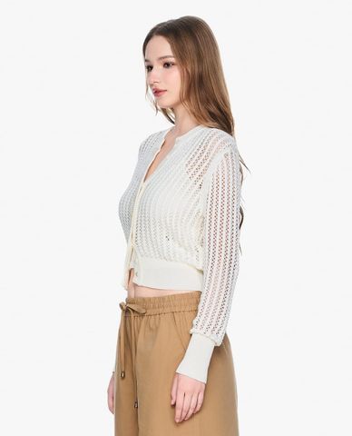  GIGI - Áo khoác cardigan nữ cổ tròn tay dài trẻ trung 