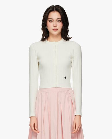  GIGI - Áo khoác cardigan nữ cổ tròn tay dài phom croptop 