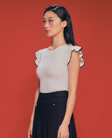  GIGI - Áo kiểu nữ cổ tròn tay ngắn hiện đại 