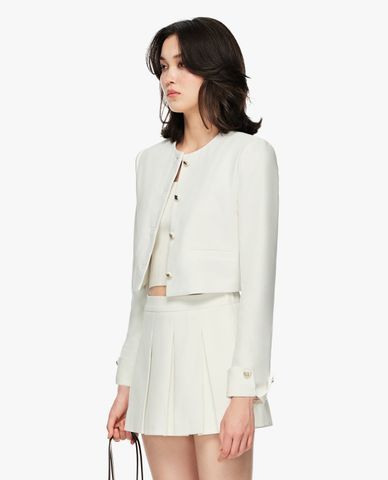  GIGI - Áo khoác blazer nữ cổ tròn phom croptop 