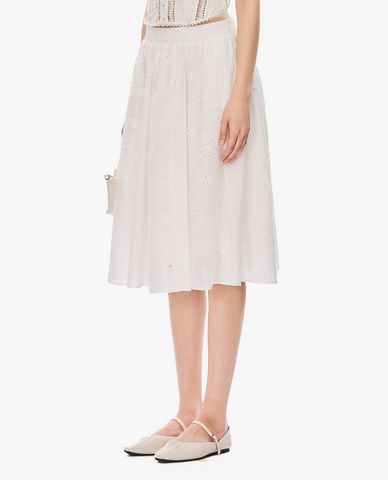  GIGI - Chân váy phom suông midi thêu hoa 