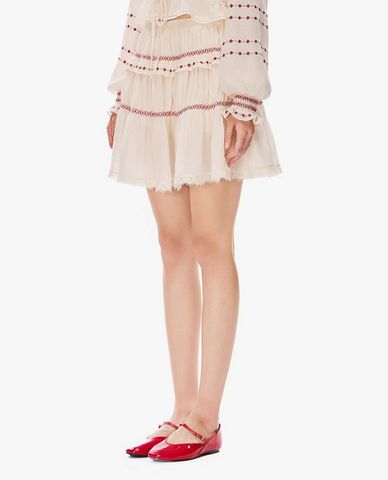  GIGI - Chân váy xếp tầng mini phối viền ren 