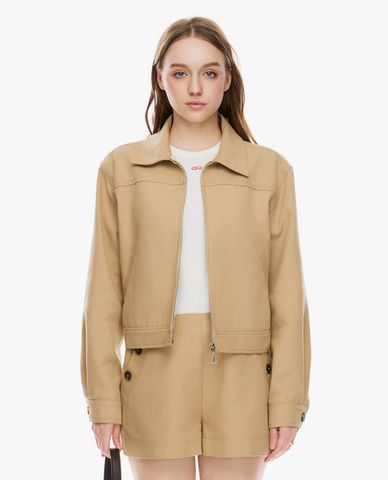  GIGI - Áo khoác sơ mi nữ tay dài khoá kéo 